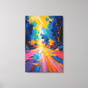 Radiant Pathway - Vivid Abstract Landscape Canvas Print