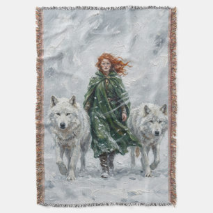 Radiant Peace Dove Lantern Imbolc Snowdrops Art Throw Blanket