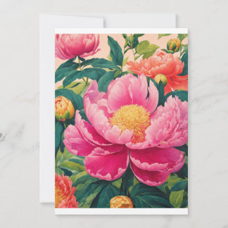"Radiant Peonies: Hyper-Realistic Blossoms" Invitation