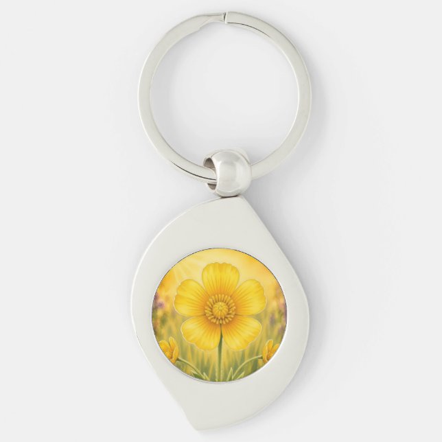 Radiant Petal Series – Buttercup Key Ring (Front)