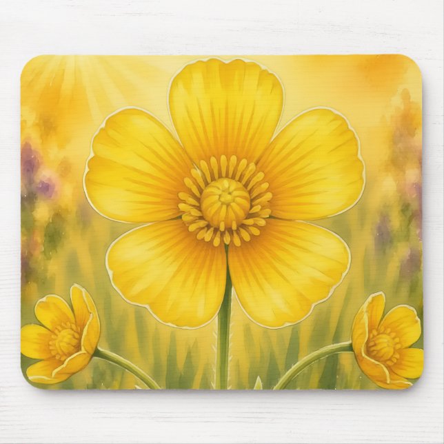 Radiant Petal Series – Buttercup Mouse Pad (Front)