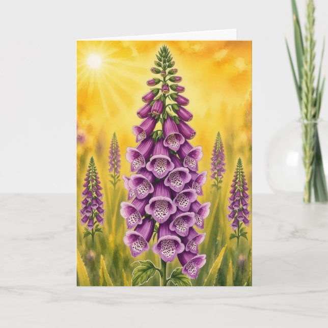 Radiant Petal Series – Foxgloves Card (Front)