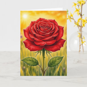 Radiant Petal Series – Red Rose Card