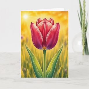 Radiant Petal Series – Red Tulip Card