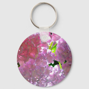 Radiant Pink Hydrangeas Key Ring