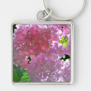 Radiant Pink Hydrangeas Key Ring