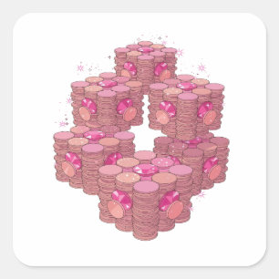 Radiant Pink PINK COINS Sticker Motif