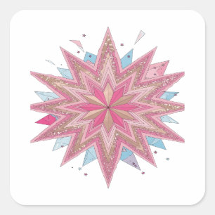 Radiant Pink PINK STAR Sticker Design