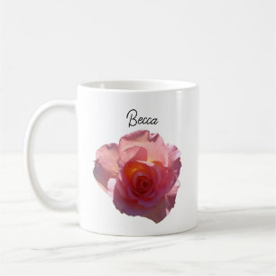 Radiant Pink Tea Rose Personalised Mug