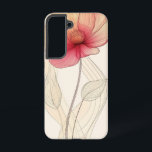 Radiant Poppy Sketch Phone Case<br><div class="desc">A vibrant poppy sketched with a soft hand and warm glow brings life and simplicity to your phone with modern floral grace.</div>