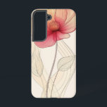 Radiant Poppy Sketch Phone Case<br><div class="desc">A vibrant poppy sketched with a soft hand and warm glow brings life and simplicity to your phone with modern floral grace.</div>