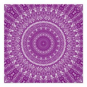 Radiant Purple Geometric Bloom Poster