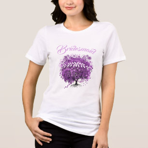 Radiant Purple Heart Leaf Tree Wedding Tri-Blend Shirt