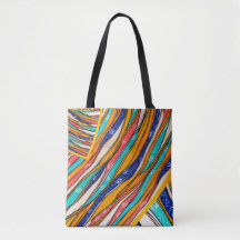 Radiant Rainbow Elegance: Stylish Patterned Tote