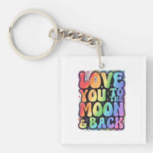 Radiant Rainbow Love Lettering Key Ring