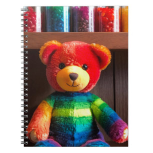 Radiant Rainbow Teddy Bear Notebook