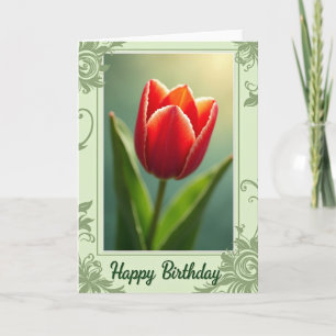 Radiant Red Birthday Card