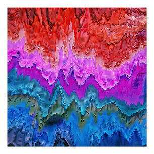 "Radiant Reflection" Colourful Abstract Art Poster
