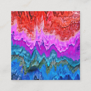"Radiant Reflection" Colourful Abstract Art Square Business Card