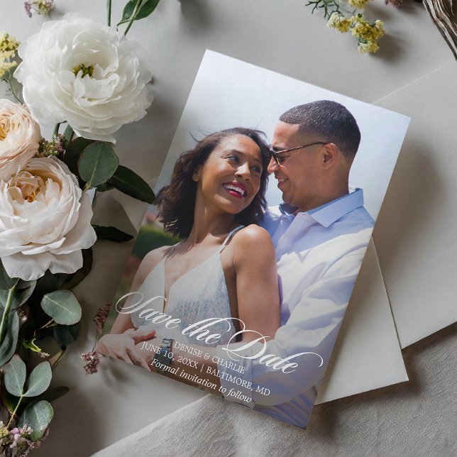 Radiant Romance Photo Wedding Save the Date Invitation (Creator Uploaded)