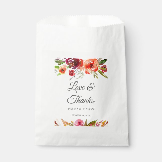 Radiant Romance Wedding Personalised Favour Bags (Front)