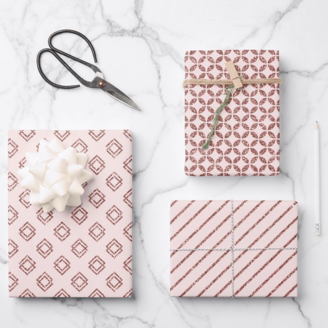 Radiant Rose Gold Wrapping Paper Sheet (Front)