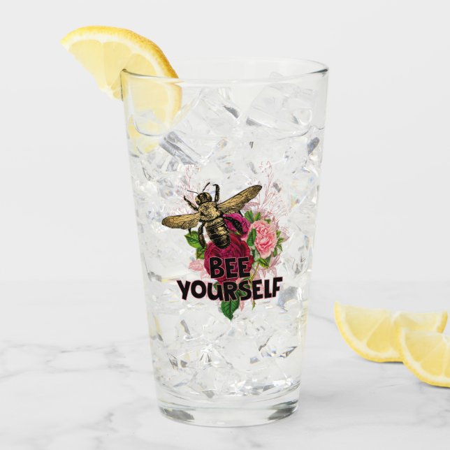 Radiant Rose & the Gentle Bee, Bee Yourself Postca Glass (Front Ice)