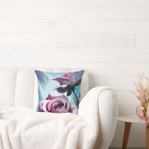 Radiant Roses: Perfectly Pink and Purple Petals Cushion