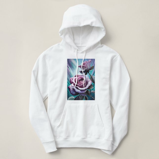 Radiant Roses: Perfectly Pink and Purple Petals Hoodie (Design Front)