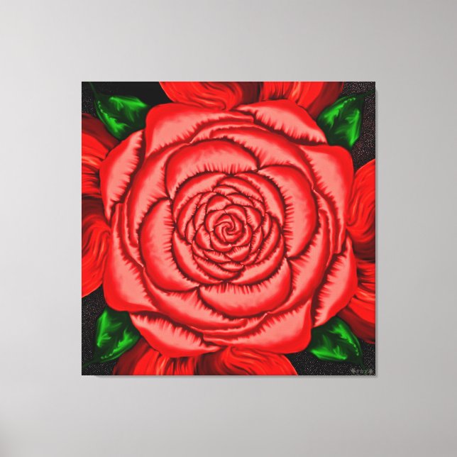 Radiant Ruby Rose Canvas Print (Front)