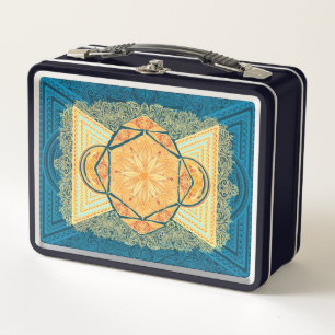 Radiant Sacred Geometry Mandala Metal Lunch Box
