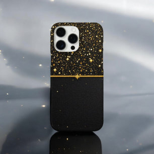 Radiant Shield  (Glitter - gold - Leather)  iPhone 16 Pro Max Case