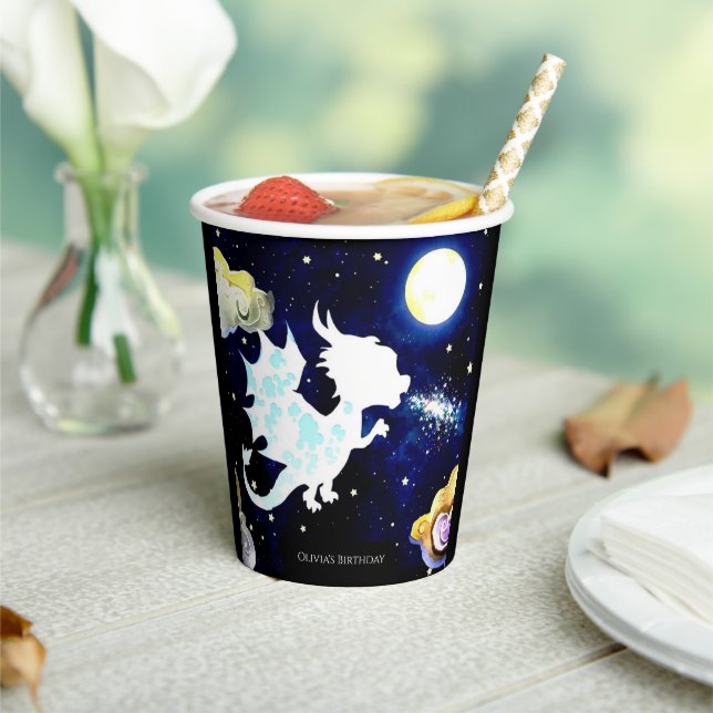 Radiant Simple Dragon Birthday Paper Cups (Insitu)