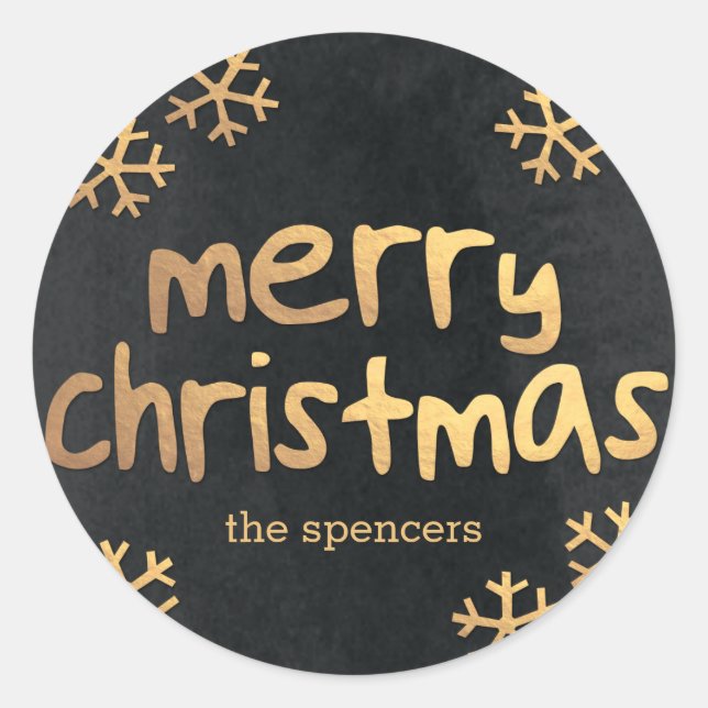 Radiant Snowflakes Christmas Gift Tag Sticker (Front)