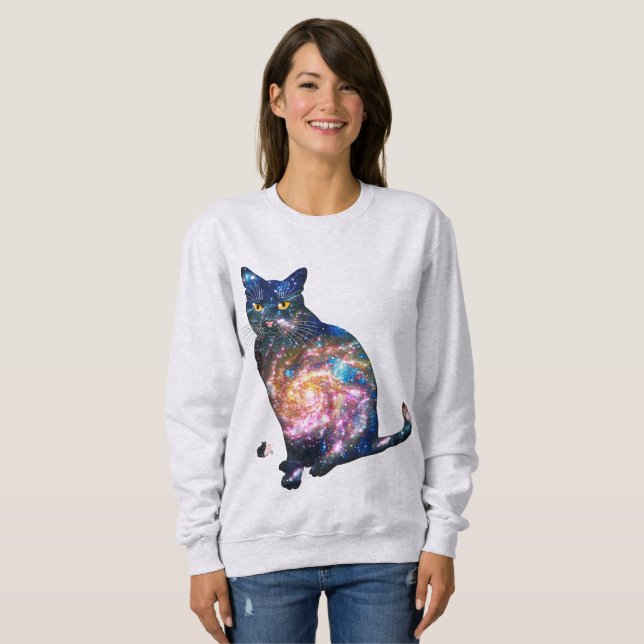 Radiant Space In Cat T-shirt Sweatshirt (Front Full)