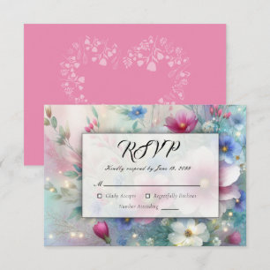 Radiant Sparkling Spring Blooms  RSVP Card