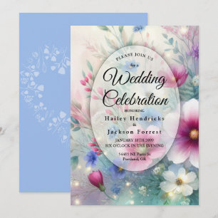 Radiant Sparkling Spring Blooms Wedding Invitation