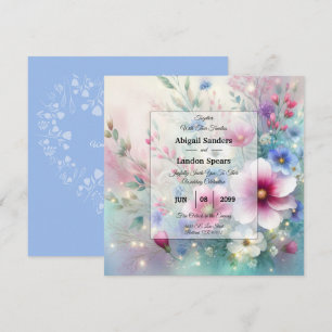 Radiant Sparkling Spring Blooms Wedding Invitation