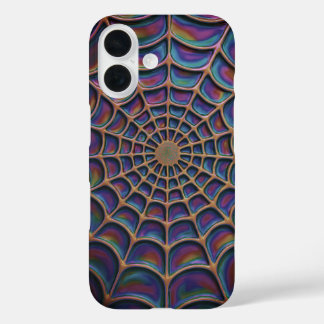 Radiant Spiral Web Abstract iPhone 16 Case