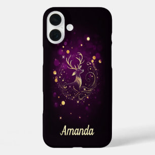 Radiant Stag in Gold iPhone 16 Plus Case