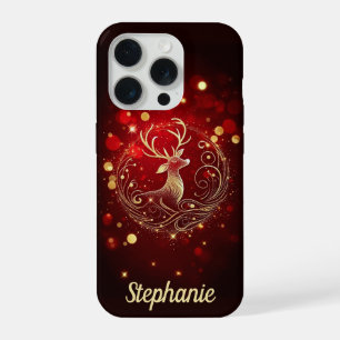 Radiant Stag in Gold iPhone 15 Pro Case
