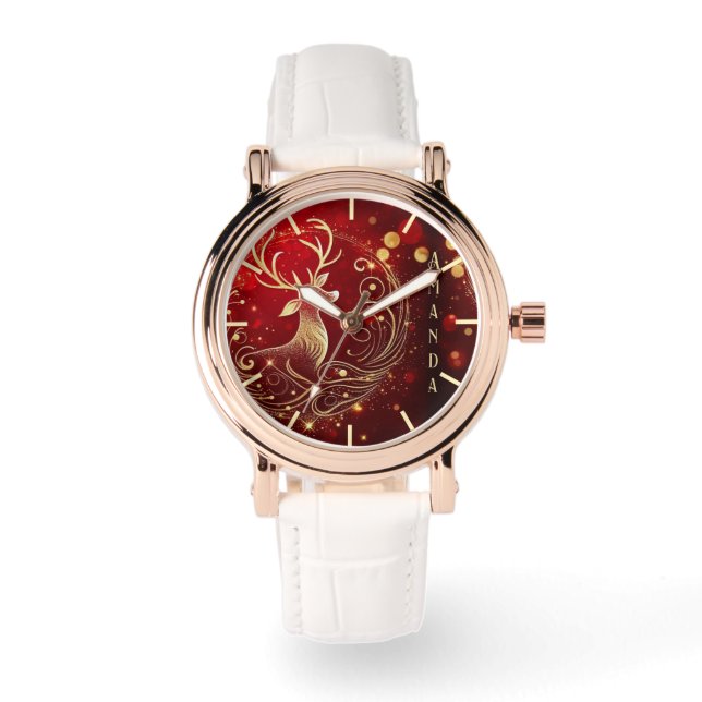 Radiant Stag in Gold Watch (Front)