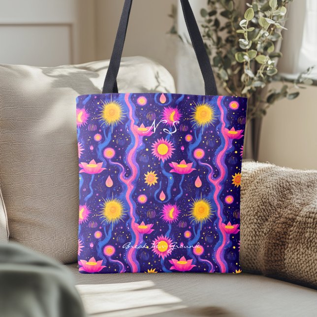 Radiant Sun and Lotus Wellness Tote Bag (Creator Uploaded)