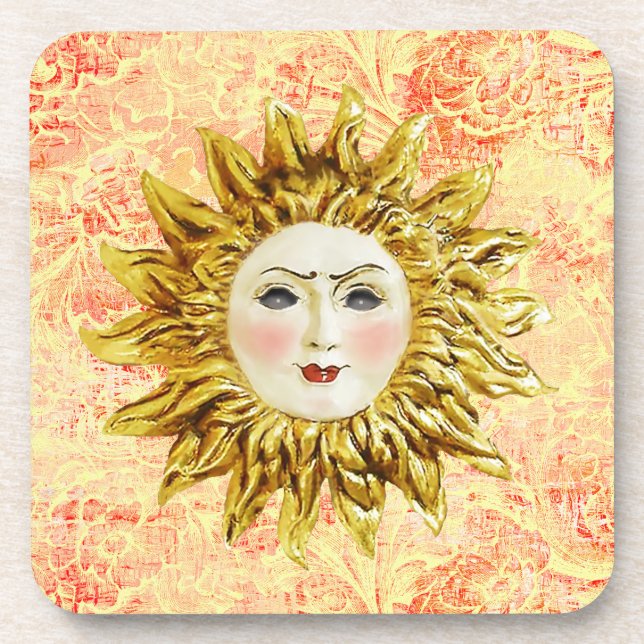 Radiant Sun Face Coaster (Front)