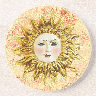 Radiant Sun Face Coaster