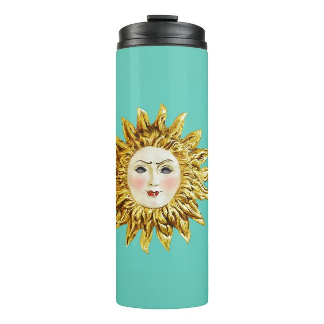 Radiant Sun Face Thermal Tumbler (Front)