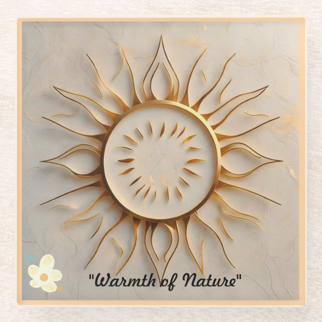 "Radiant Sun" Glass Coaster (Front)