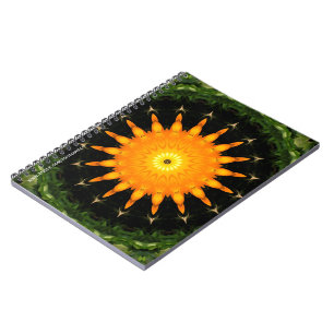 Radiant Sun Mandala Kaleidoscope Art Notebook