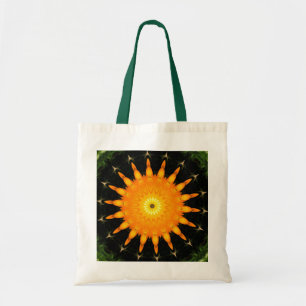 Radiant Sun Mandala Kaleidoscope Art Tote Bag