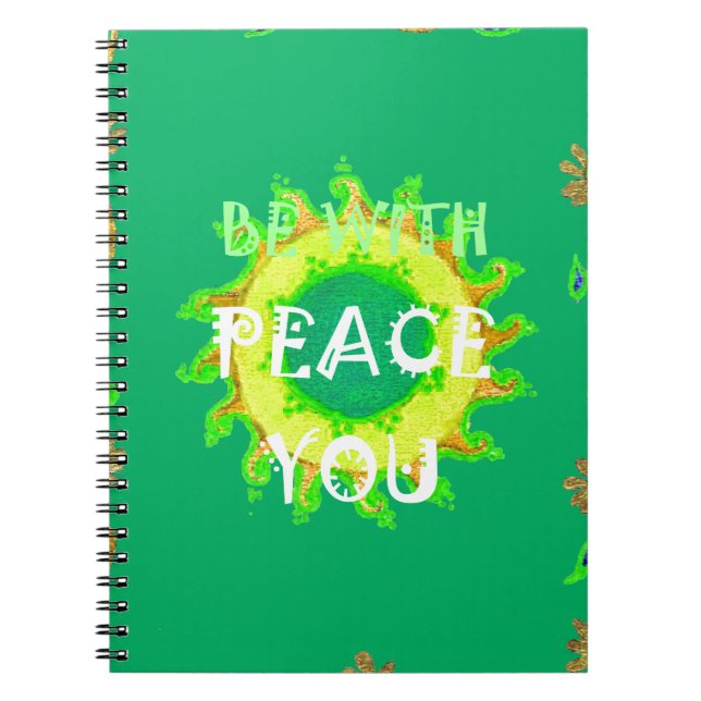 Radiant Sun: Peace Be With You Inspirational Print Spiral Notebook (Front)